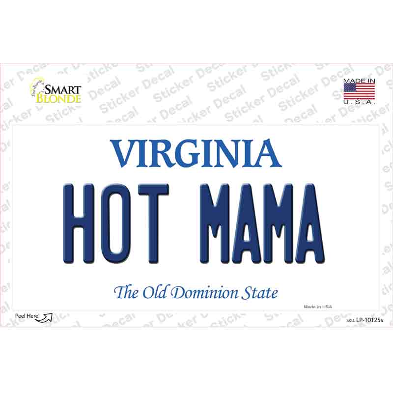 LP-10125s-M Hot Mama Virginia Novelty Sticker Decal, Medium