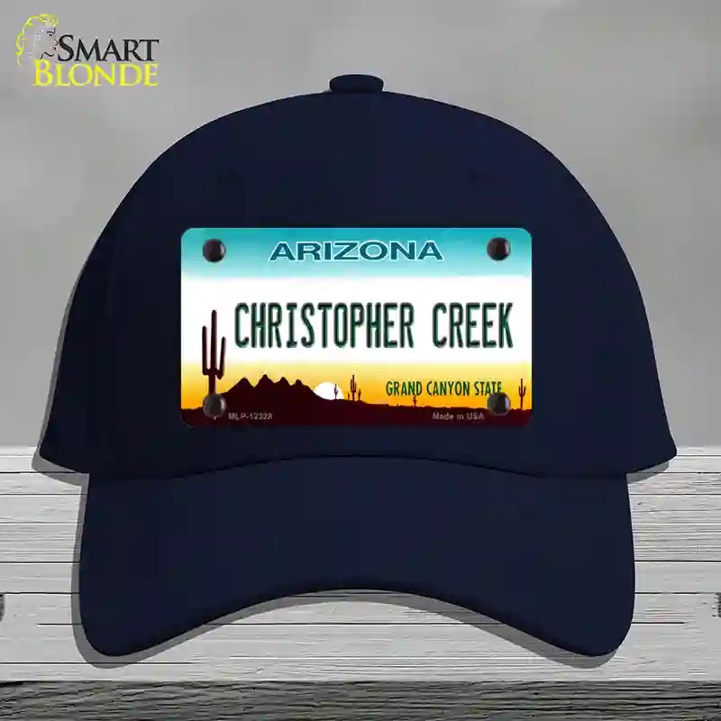 HAT20-MLP-12328 Christopher Creek Arizona Novelty License Plate Hat, Cotton - Navy