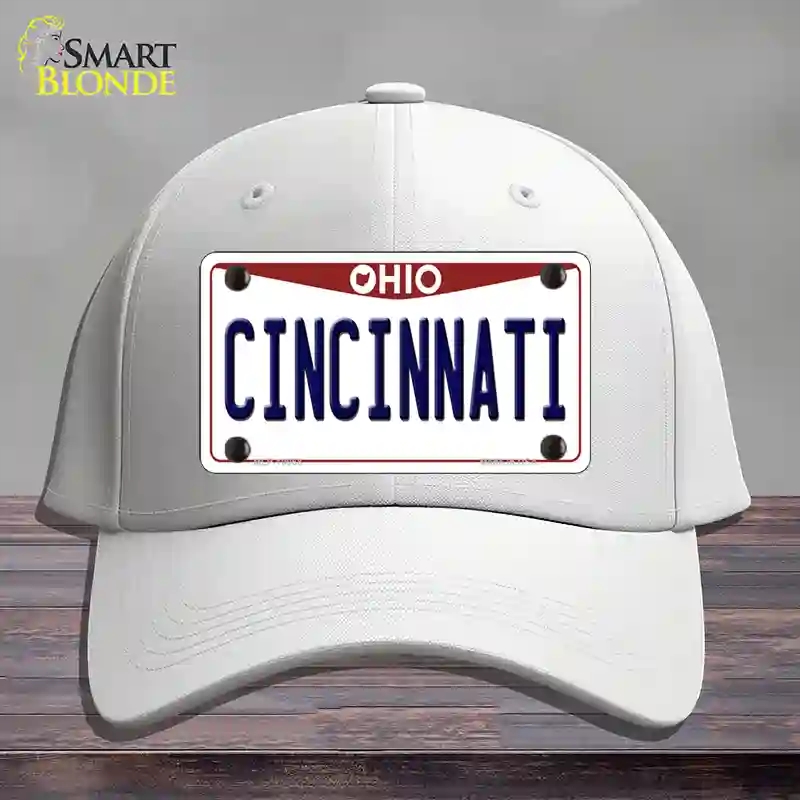 HAT21-MLP-10068 Cincinnati Ohio Novelty License Plate Hat, Cotton - White
