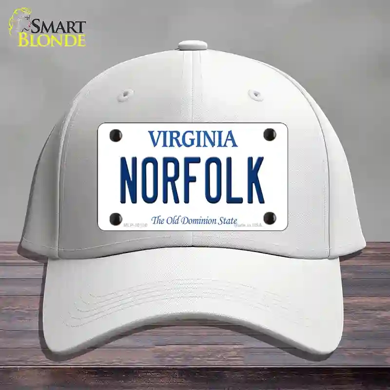 HAT21-MLP-10106 Norfolk Virginia Novelty License Plate Hat, Cotton - White