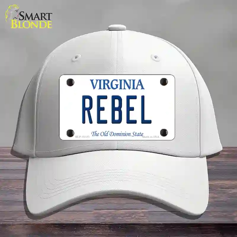 HAT21-MLP-10143 Rebel Virginia Novelty License Plate Hat, Cotton - White