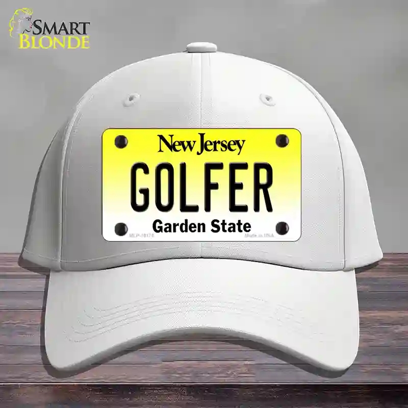 HAT21-MLP-10175 Golfer   Jersey Novelty License Plate Hat, Cotton - White