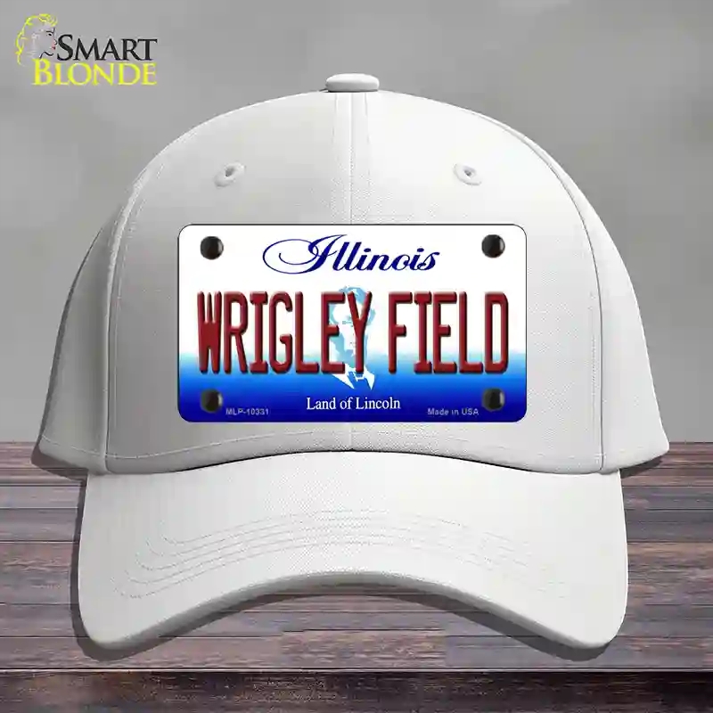 HAT21-MLP-10331 Wrigley Field Illinois Novelty License Plate Hat, Cotton - White