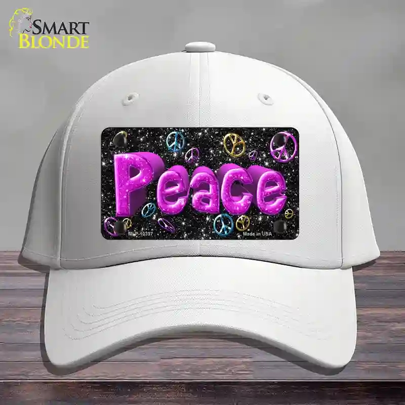 HAT21-MLP-10337 Peace Novelty License Plate Hat, Cotton - White