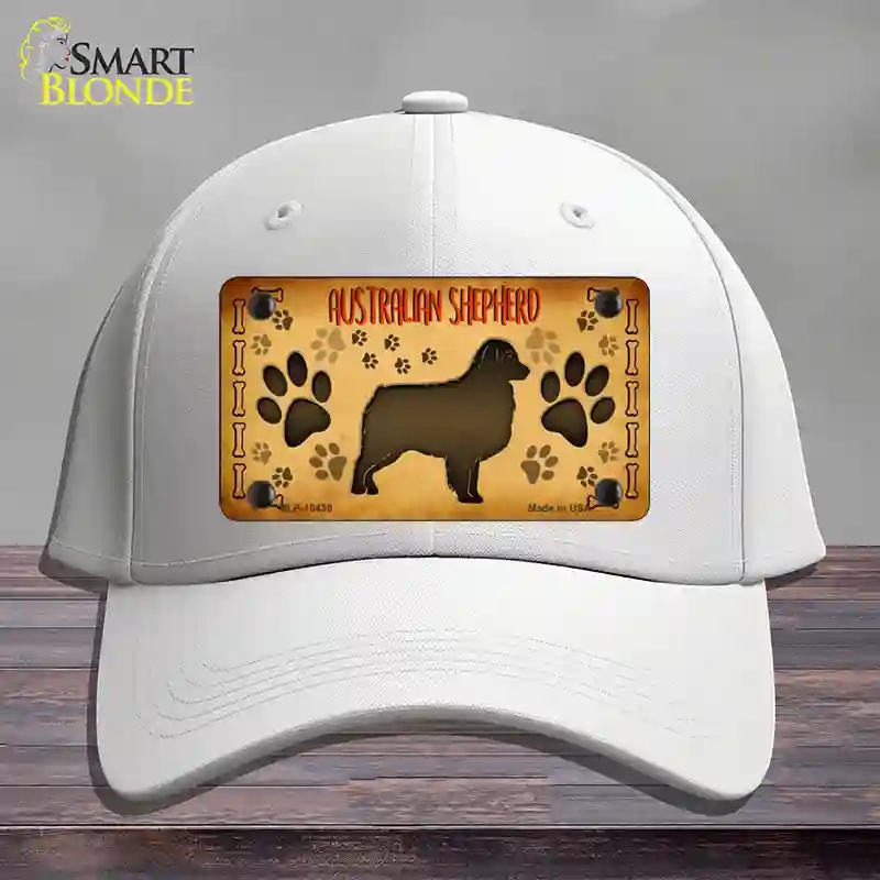 HAT21-MLP-10430 Australian Shepherd Novelty License Plate Hat, Cotton - White