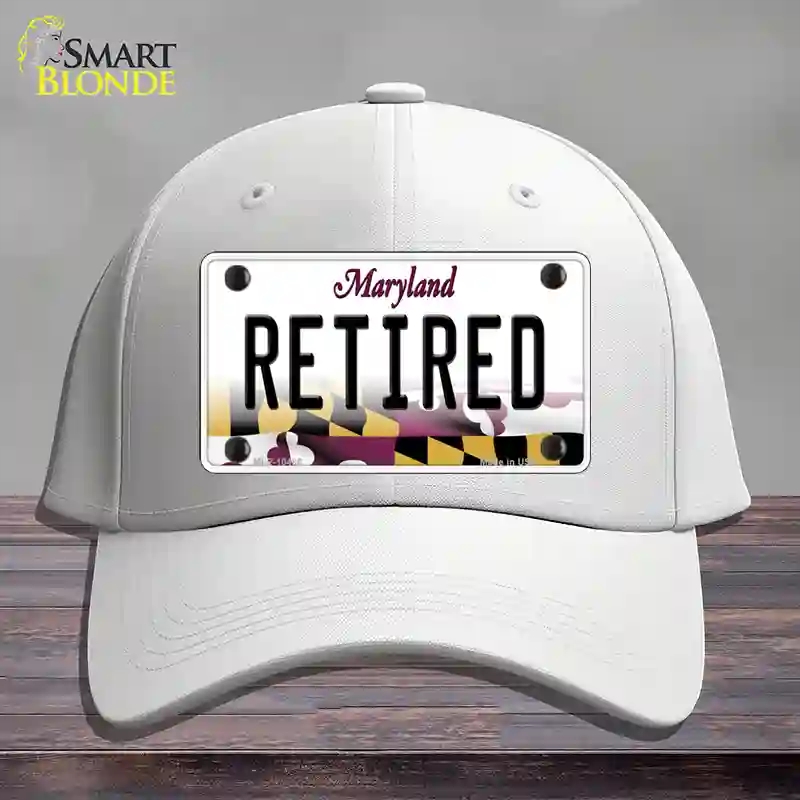 HAT21-MLP-10486 Retired Maryland Novelty License Plate Hat, Cotton - White