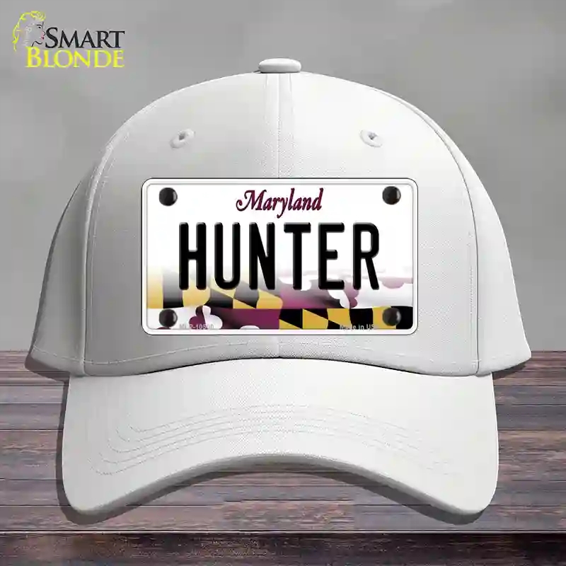 HAT21-MLP-10500 Hunter Maryland Novelty License Plate Hat, Cotton - White