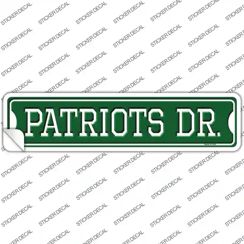 K-964s-S Patriots Dr Novelty Narrow Sticker Decal, Small