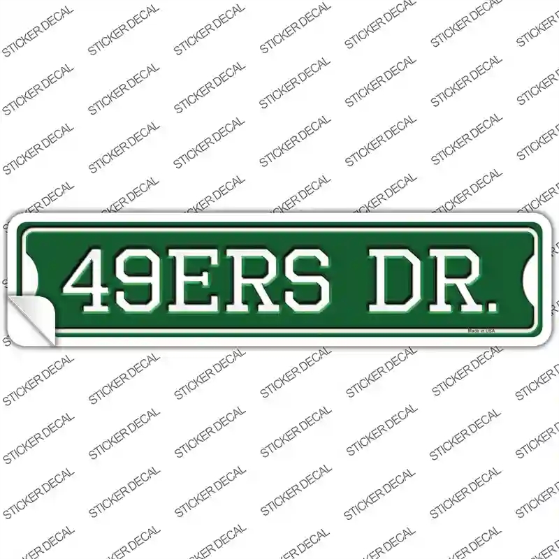 K-975s-L 49ers Dr Novelty Narrow Sticker Decal, Large
