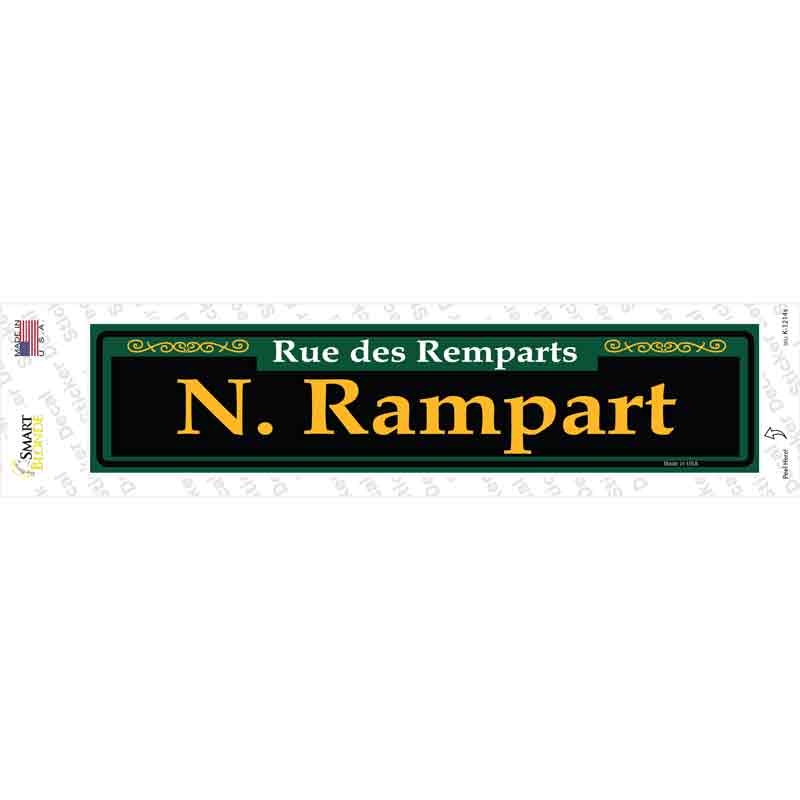 K-1214s-M N. Rampart Green Novelty Narrow Sticker Decal, Medium