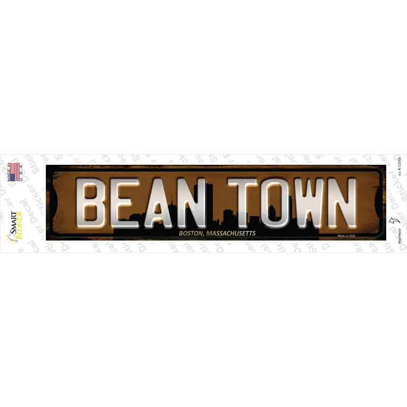 K-1250s-M Boston Massachusetts Bean Town Novelty Narrow Sticker Decal, Medium