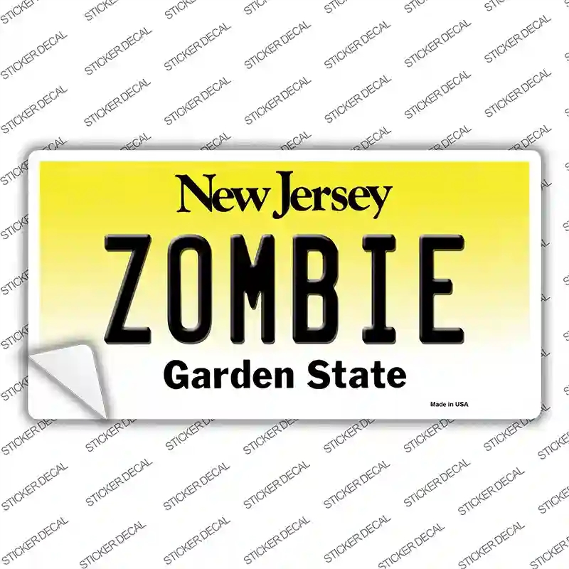 LP-10164s-L Zombie   Jersey Novelty Sticker Decal, Large