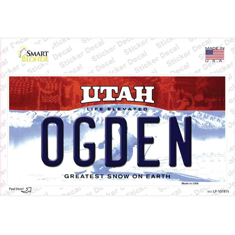 LP-10187s-M Ogden Utah Novelty Sticker Decal, Medium