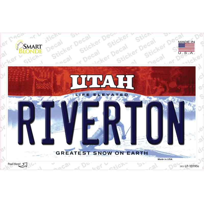 LP-10195s-M Riverton Utah Novelty Sticker Decal, Medium