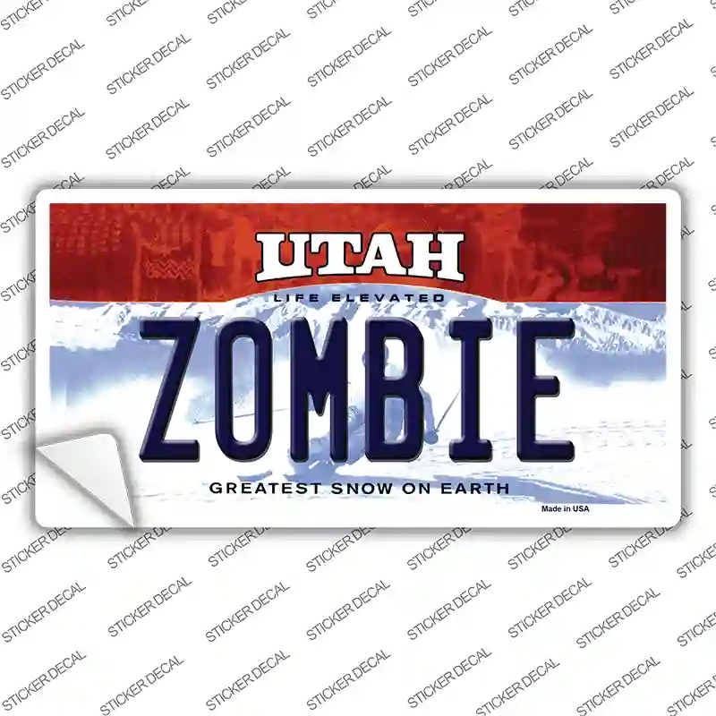 LP-10209s-S Zombie Utah Novelty Sticker Decal, Small