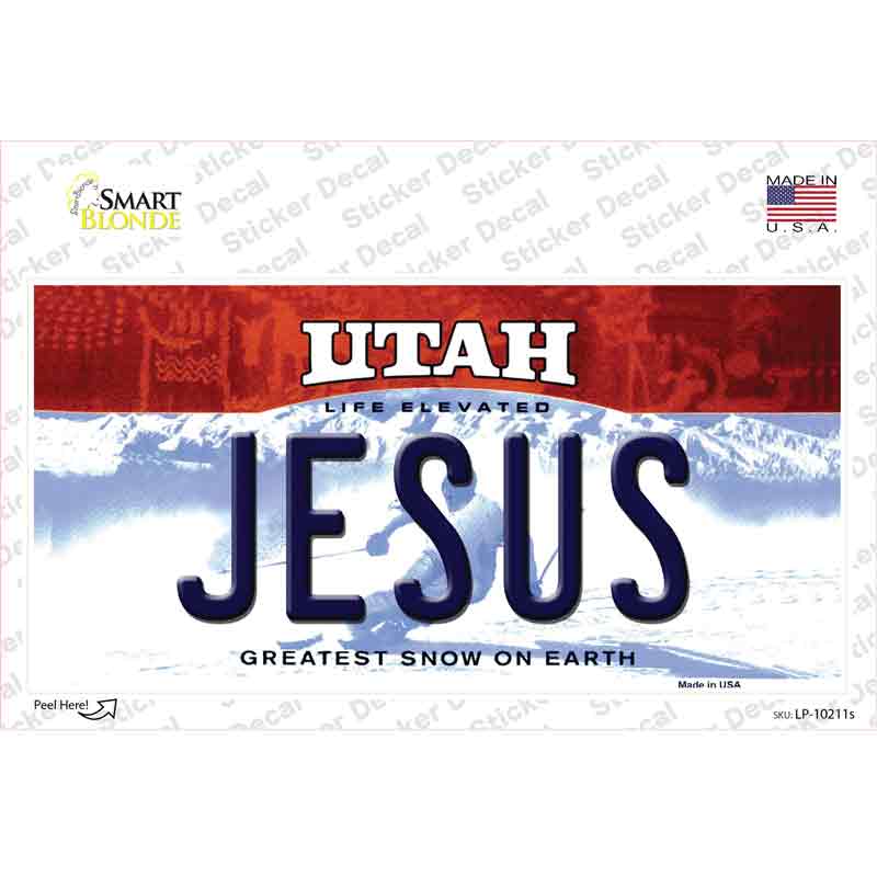 LP-10211s-M Jesus Utah Novelty Sticker Decal, Medium
