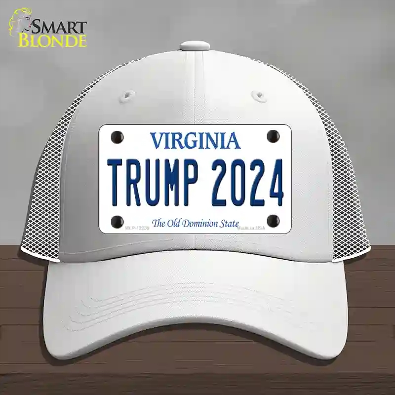 HAT19-MLP-12259 Trump 2024 Virginia Novelty License Plate Hat, Mesh - White
