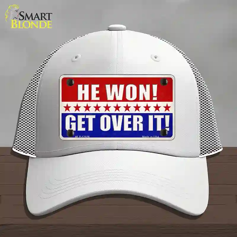 HAT19-MLP-12526 Trump Won Get Over It Novelty License Plate Hat, Mesh - White