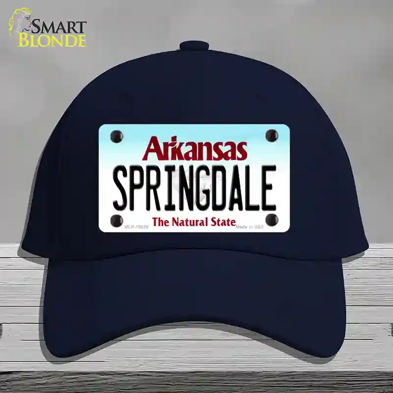 HAT20-MLP-10029 Springdale Arkansas Novelty License Plate Hat, Cotton - Navy