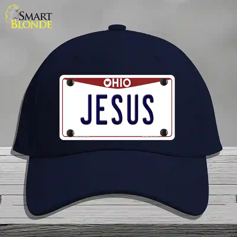 HAT20-MLP-10085 Jesus Ohio Novelty License Plate Hat, Cotton - Navy