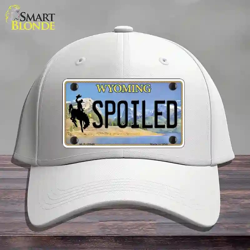 HAT21-MLP-10546 Spoiled Wyoming Novelty License Plate Hat, Cotton - White