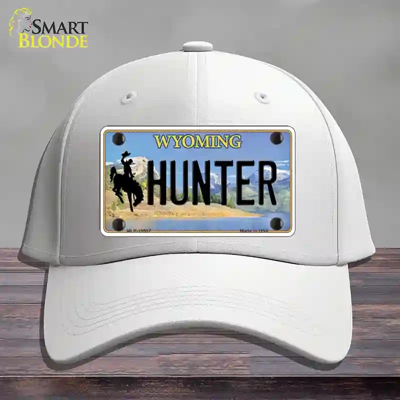 HAT21-MLP-10557 Hunter Wyoming Novelty License Plate Hat, Cotton - White