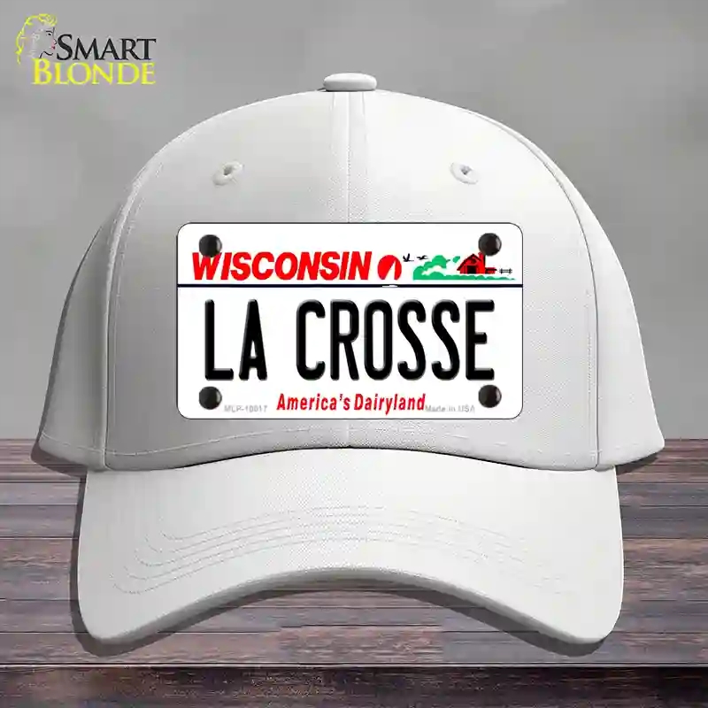 HAT21-MLP-10617 La Crosse Wisconsin Novelty License Plate Hat, Cotton - White