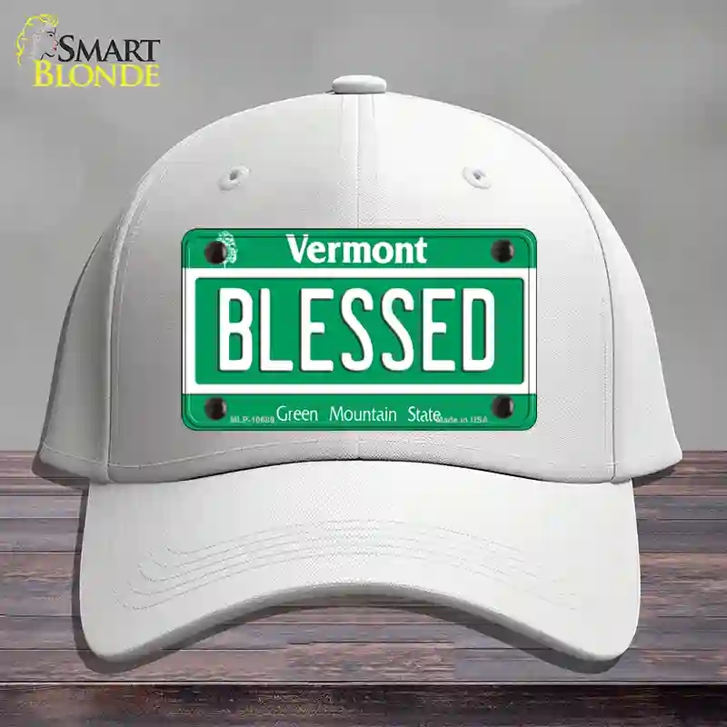 HAT21-MLP-10689 Blessed Vermont Novelty License Plate Hat, Cotton - White