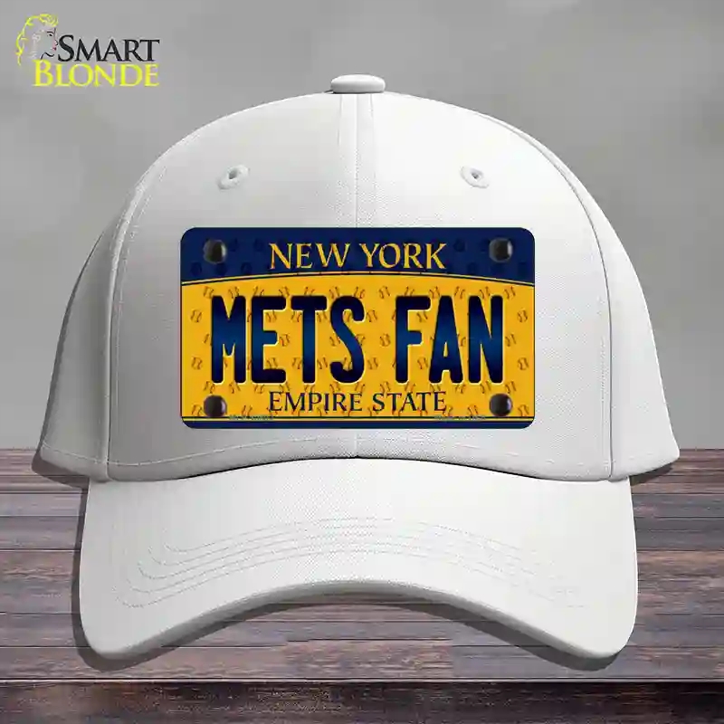 HAT21-MLP-10802 Mets Fan   York Novelty License Plate Hat, Cotton - White