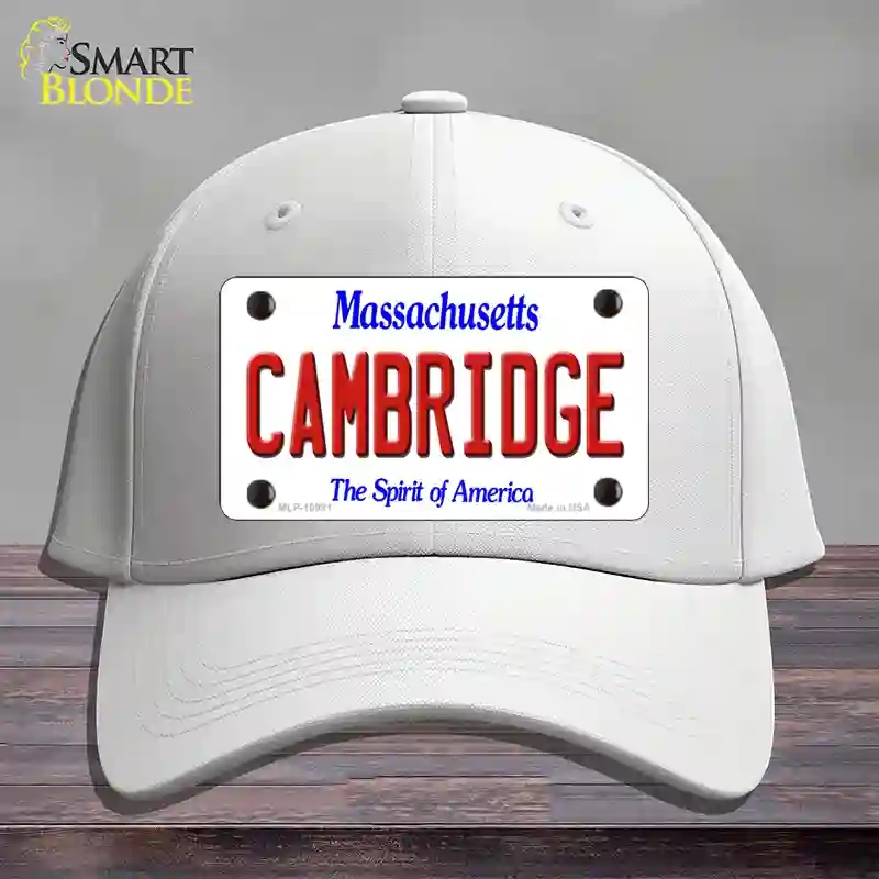HAT21-MLP-10991 Cambridge Massachusetts Novelty License Plate Hat, Cotton - White