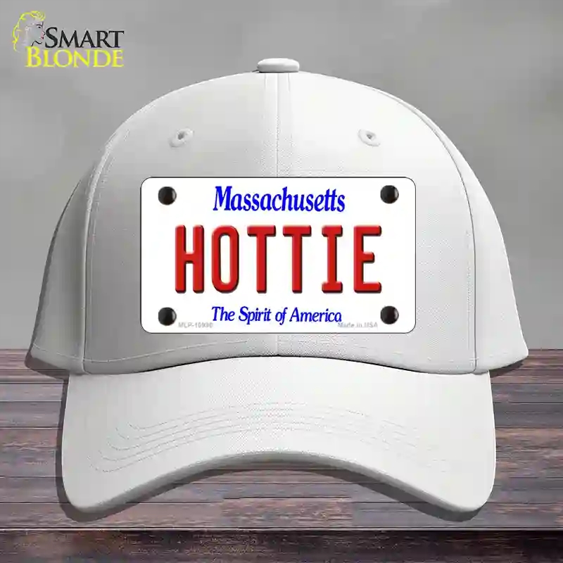 HAT21-MLP-10996 Hottie Massachusetts Novelty License Plate Hat, Cotton - White