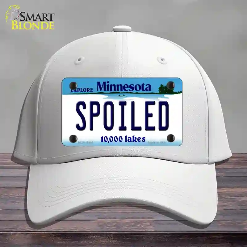 HAT21-MLP-11063 Spoiled Minnesota State Novelty License Plate Hat, Cotton - White