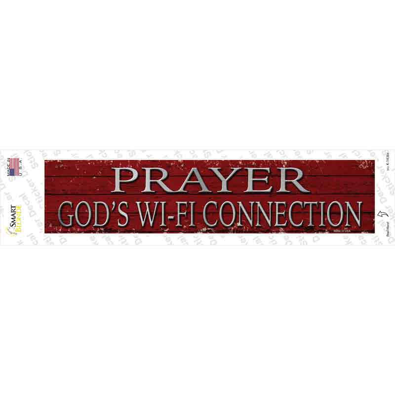K-1436s-M Prayer Gods Wi-Fi Connection Novelty Narrow Sticker Decal, Medium