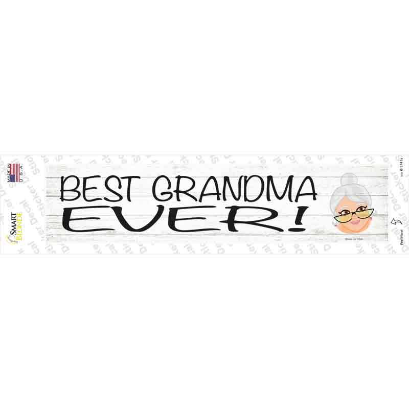 K-1741s-M Best Grandma Ever Novelty Narrow Sticker Decal, Medium
