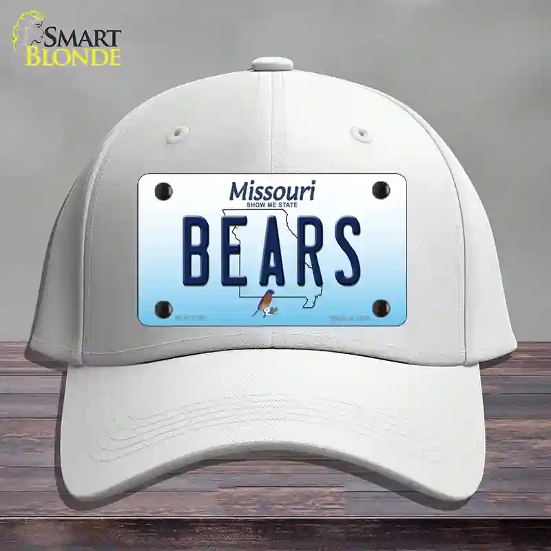 HAT21-MLP-10251 Bears Missouri Novelty License Plate Hat, Cotton - White