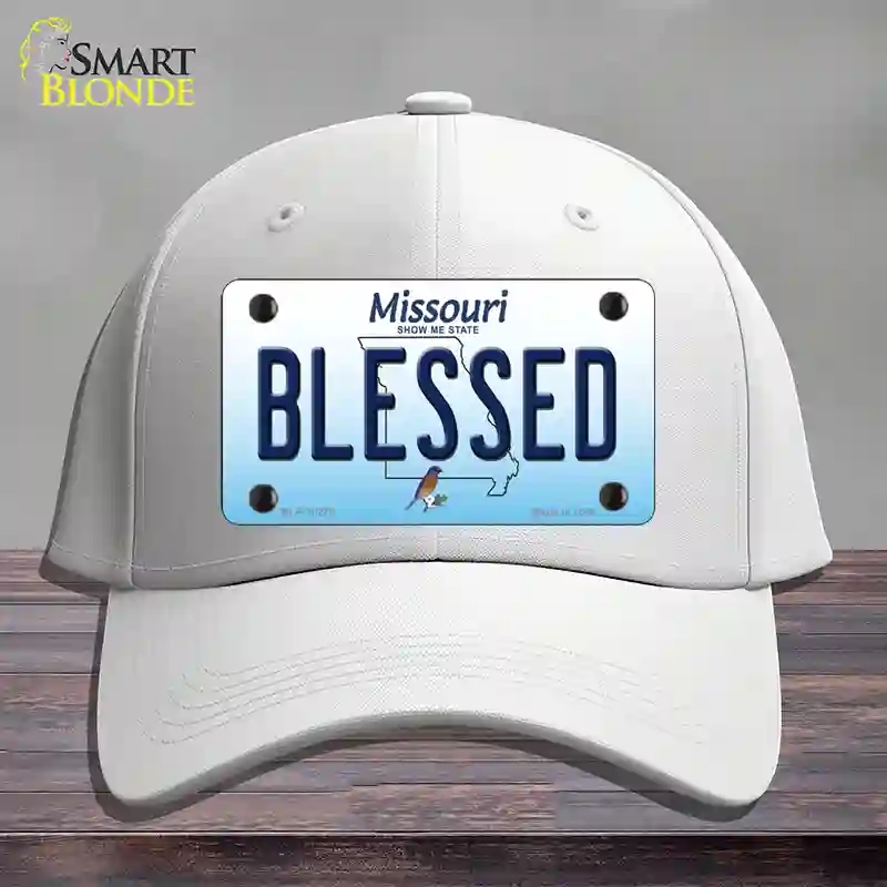 HAT21-MLP-10270 Blessed Missouri Novelty License Plate Hat, Cotton - White