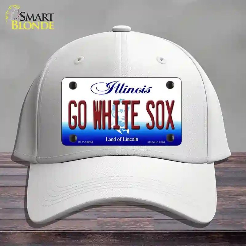 HAT21-MLP-10294 Go White Sox Illinois Novelty License Plate Hat, Cotton - White