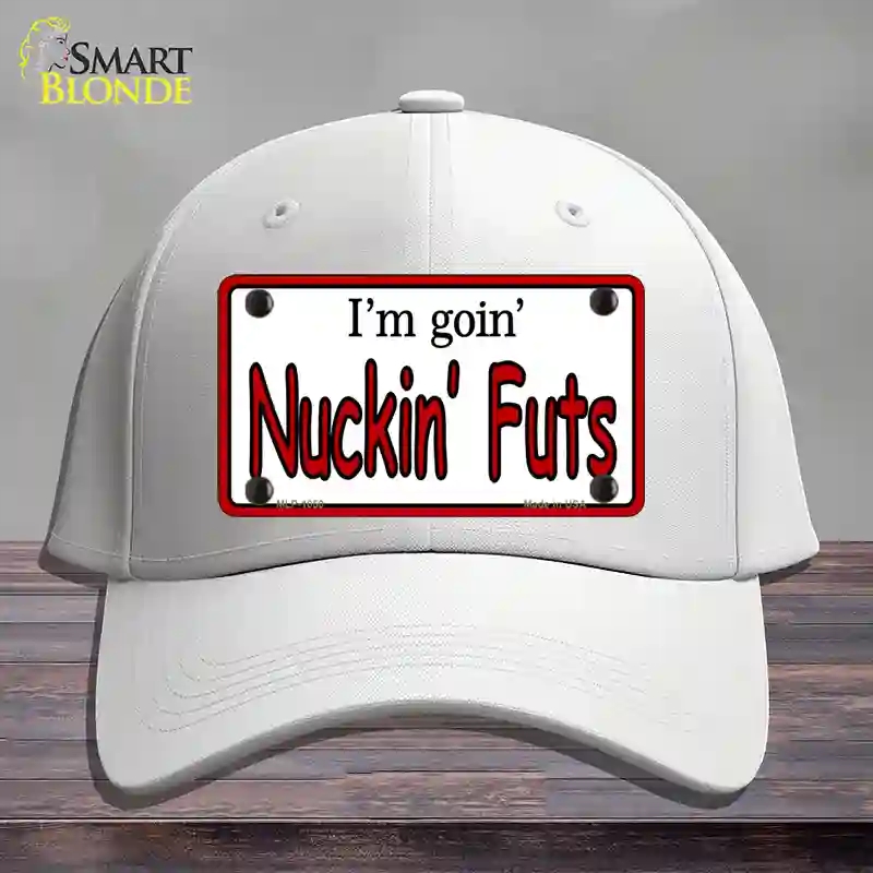 HAT21-MLP-1050 Im Going Nucking Futs Novelty License Plate Hat, Cotton - White