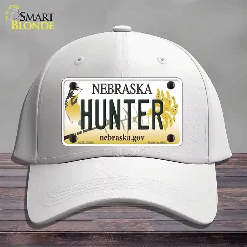 HAT21-MLP-10602 Hunter Nebraska Novelty License Plate Hat, Cotton - White