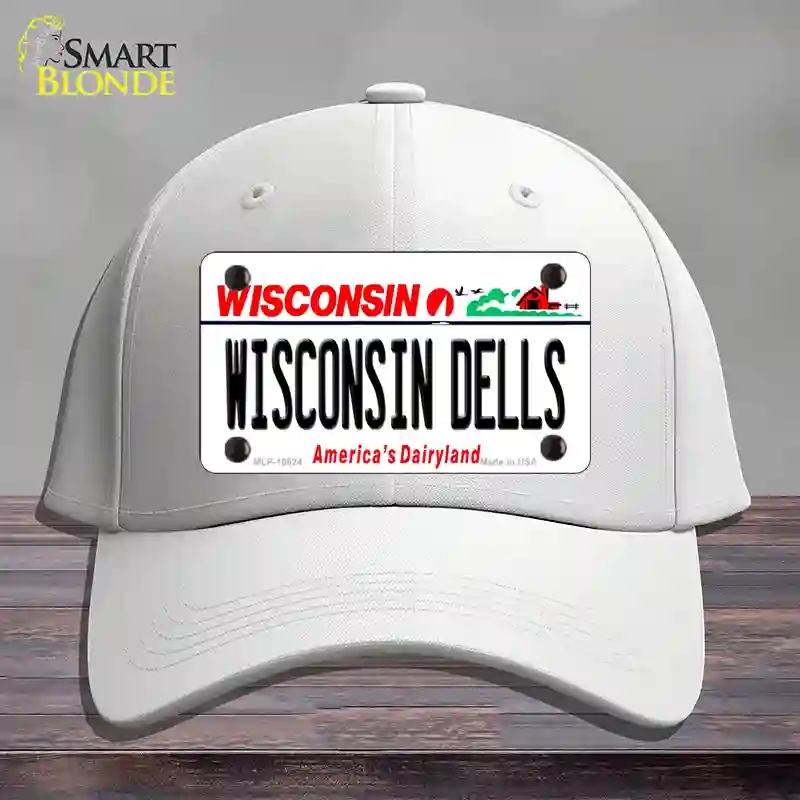 HAT21-MLP-10624 Wisconsin Dells Novelty License Plate Hat, Cotton - White