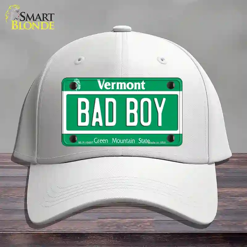 HAT21-MLP-10697 Bad Boy Vermont Novelty License Plate Hat, Cotton - White