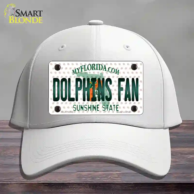 HAT21-MLP-10759 Dolphins Fan Florida Novelty License Plate Hat, Cotton - White