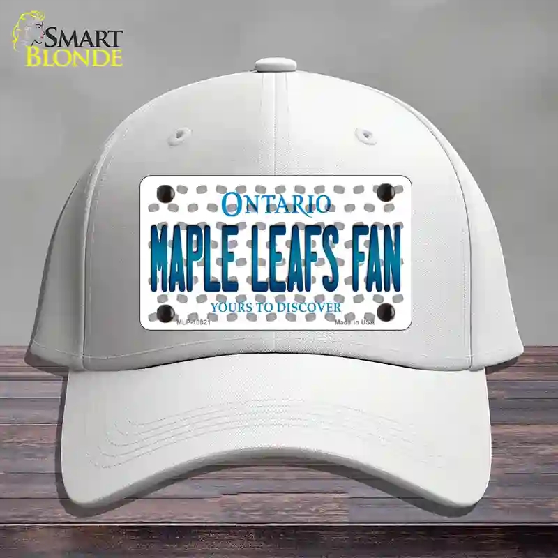 HAT21-MLP-10821 Maple Leafs Fan Ontario Novelty License Plate Hat, Cotton - White
