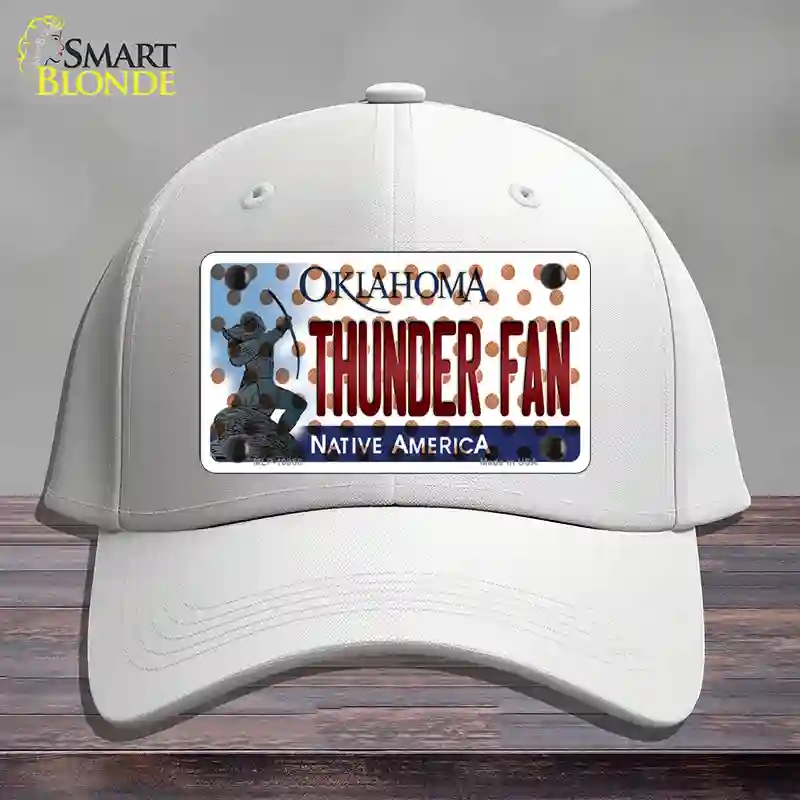 HAT21-MLP-10868 Thunder Fan Oklahoma Novelty License Plate Hat, Cotton - White