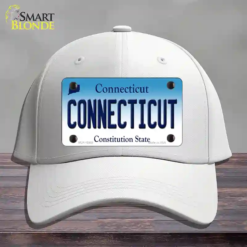 HAT21-MLP-10888 Connecticut State Novelty License Plate Hat, Cotton - White