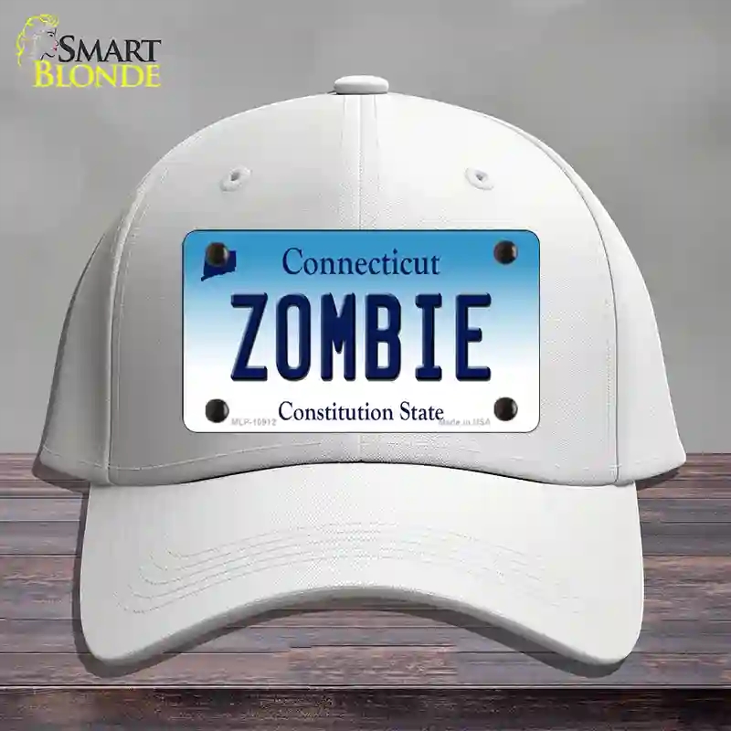 HAT21-MLP-10912 Zombie Connecticut Novelty License Plate Hat, Cotton - White