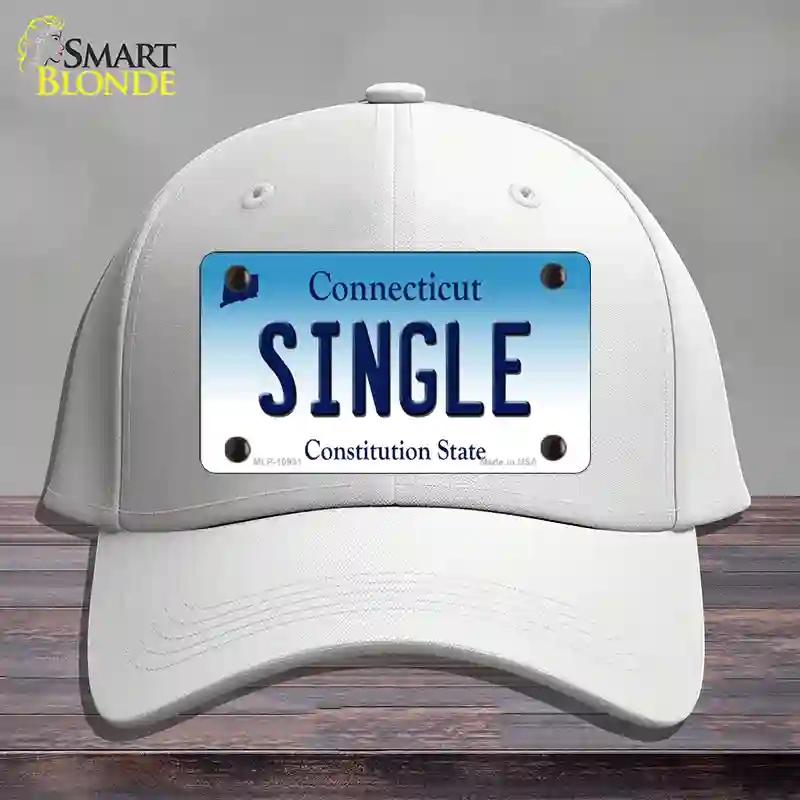 HAT21-MLP-10931 Single Connecticut Novelty License Plate Hat, Cotton - White