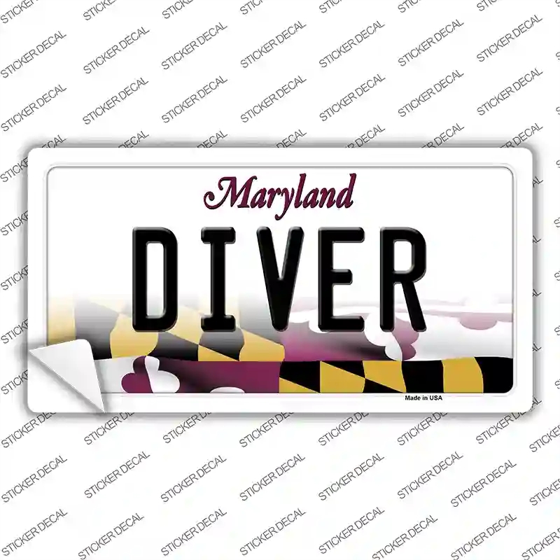 LP-10482s-L Diver Maryland Novelty Sticker Decal, Large