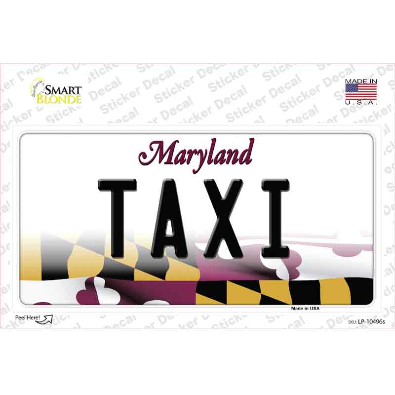 LP-10496s-M Taxi Maryland Novelty Sticker Decal, Medium