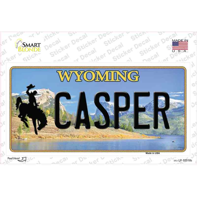 LP-10518s-M Casper Wyoming Novelty Sticker Decal, Medium